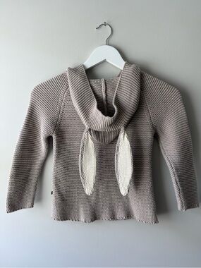 Oeuf Bunny Ear Hooded Knit Sweater